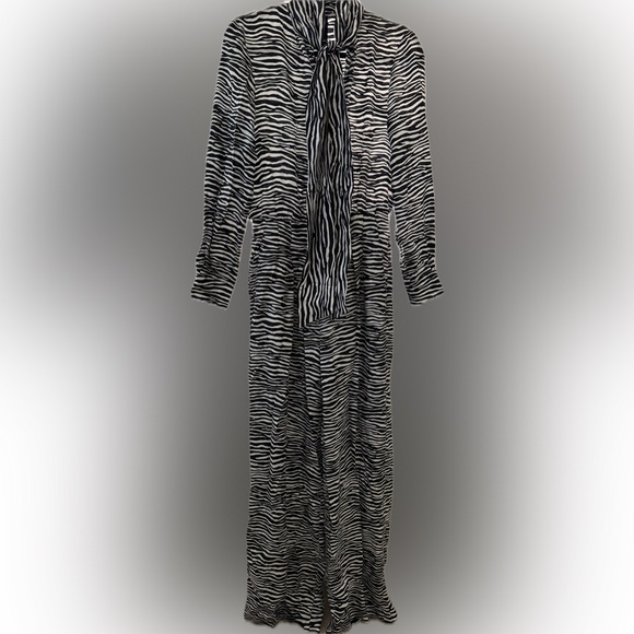 MaxMara Black and White Zebra Print Jumpsuit